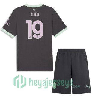 AC Milan (THEO 19) Kids Third Soccer Jerseys Black 2024/2025