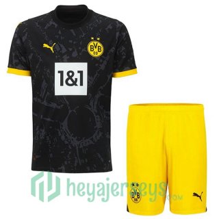 Dortmund BVB Kids Away Soccer Jerseys Black 2023/2024
