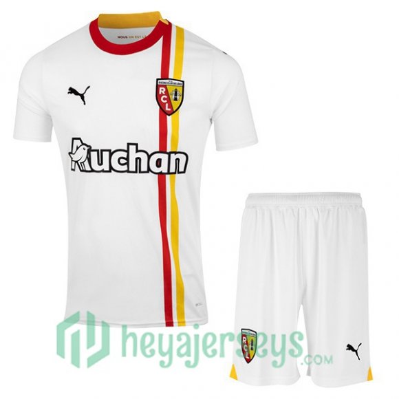 RC Lens Kids Third Soccer Jerseys White 2023/2024