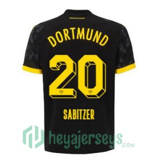 Dortmund BVB (Sabitzer 20) Away Soccer Jerseys Black 2023/2024