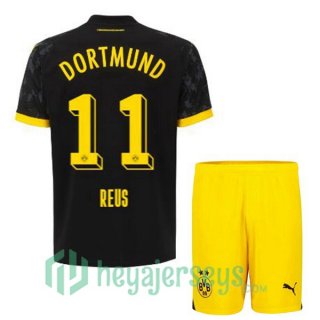 Dortmund BVB (Reus 11) Kids Away Soccer Jerseys Black 2023/2024