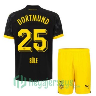 Dortmund BVB (Süle 25) Kids Away Soccer Jerseys Black 2023/2024