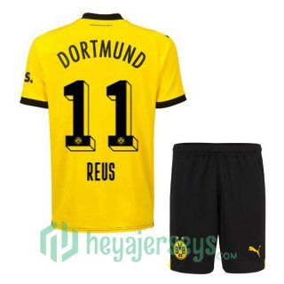 Dortmund BVB (Reus 11) Kids Home Soccer Jerseys Yellow Black 2023/2024