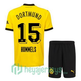 Dortmund BVB (Hummels 15) Kids Home Soccer Jerseys Yellow Black 2023/2024