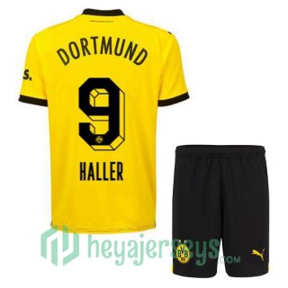 Dortmund BVB (Haller 9) Kids Home Soccer Jerseys Yellow Black 2023/2024