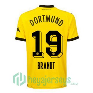 Dortmund BVB (Brandt 19) Home Soccer Jerseys Yellow Black 2023/2024