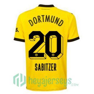 Dortmund BVB (Sabitzer 20) Home Soccer Jerseys Yellow Black 2023/2024