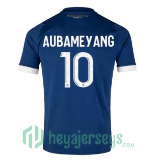 Olympique Marseille (AUBAMEYANG 10) Away Soccer Jerseys Blue 2023/2024