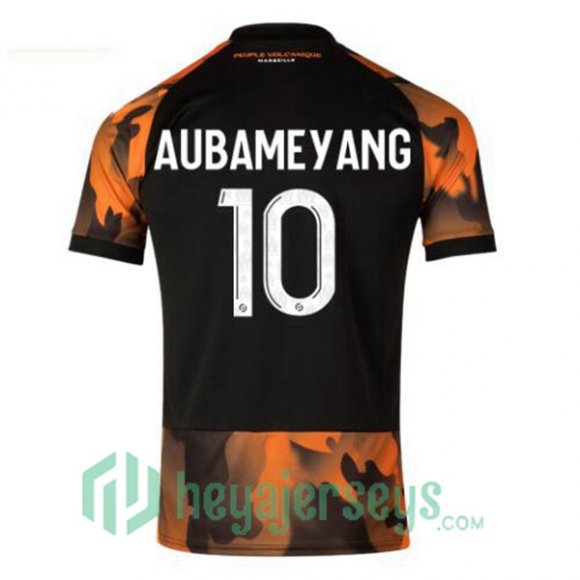 Olympique Marseille (AUBAMEYANG 10) Third Soccer Jerseys Black Yellow 2023/2024