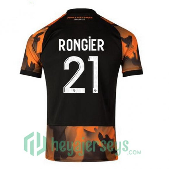Olympique Marseille (RONGIER 21) Third Soccer Jerseys Black Yellow 2023/2024