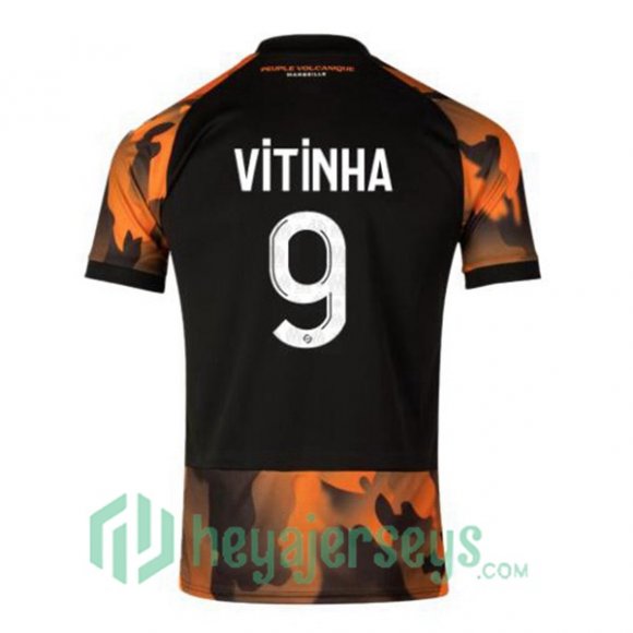 Olympique Marseille (VITINHA 9) Third Soccer Jerseys Black Yellow 2023/2024