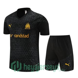 Olympique Marseille Training T-Shirts + Shorts Black 2023/2024