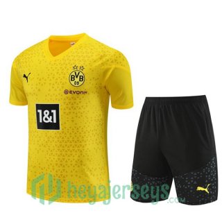 Dortmund BVB Training T-Shirts + Shorts Yellow 2023/2024