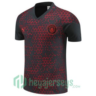 Manchester City Training T-Shirts Red Black 2023/2024