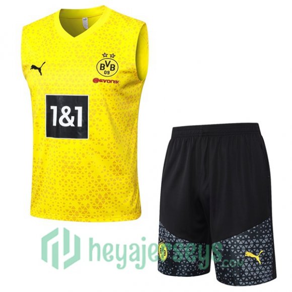 Dortmund BVB Soccer Vest + Shorts Yellow 2023/2024