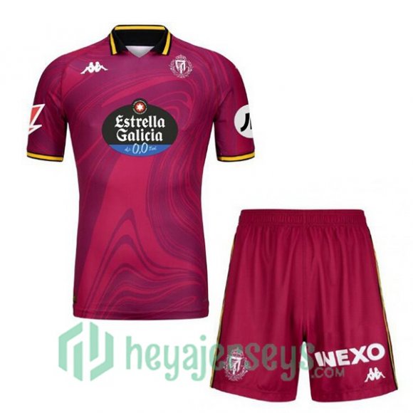 Real Valladolid Kids Third Soccer Jerseys Red 2024/2025