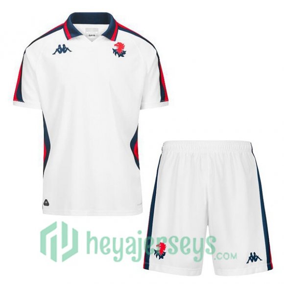 Genoa CFC Kids Away Soccer Jerseys White 2024/2025