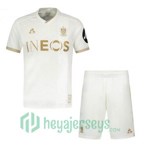 OGC Nice Kids Away Soccer Jerseys White 2024/2025