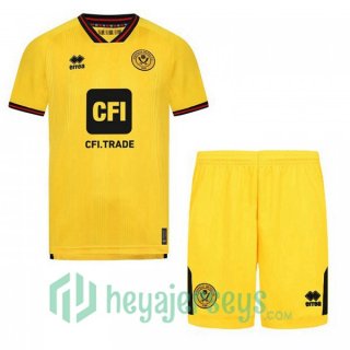 Sheffield United Kids Away Soccer Jerseys Yellow 2023/2024