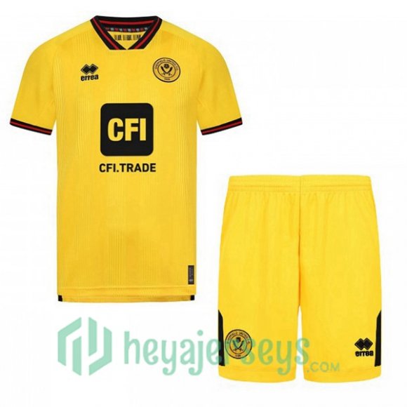 Sheffield United Kids Away Soccer Jerseys Yellow 2023/2024