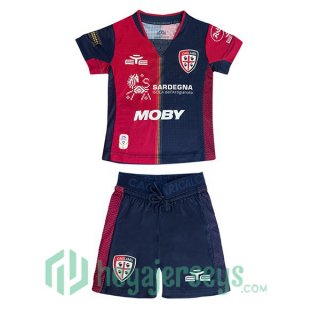 Cagliari Calcio Kids Home Soccer Jerseys Blue Red 2024/2025