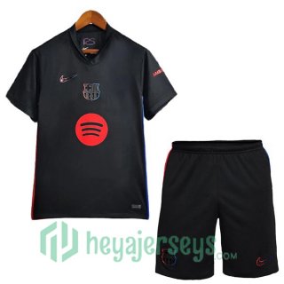 FC Barcelona Kids Away Soccer Jerseys Black 2024/2025