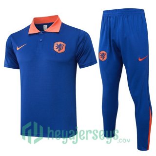 Soccer Polo Paesi Bassi + Pants Blue 2024/2025