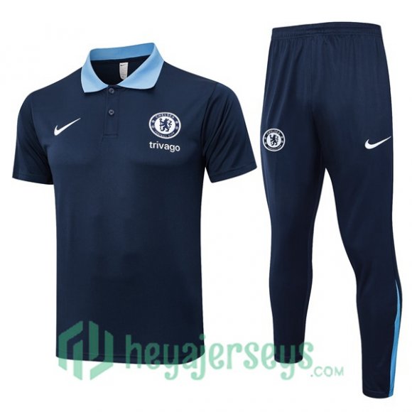 Soccer Polo FC Chelsea + Pants Blue Royal 2024/2025