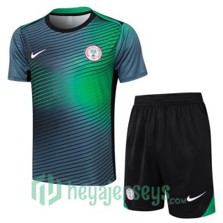 Nigeria Training T-Shirts + Shorts Green Black 2024/2025