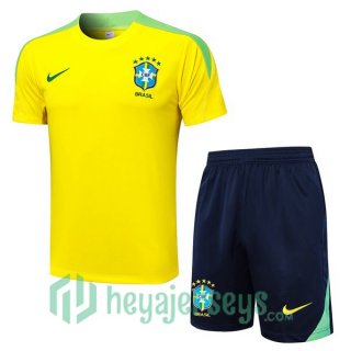 Brazil Training T-Shirts + Shorts Yellow 2024/2025