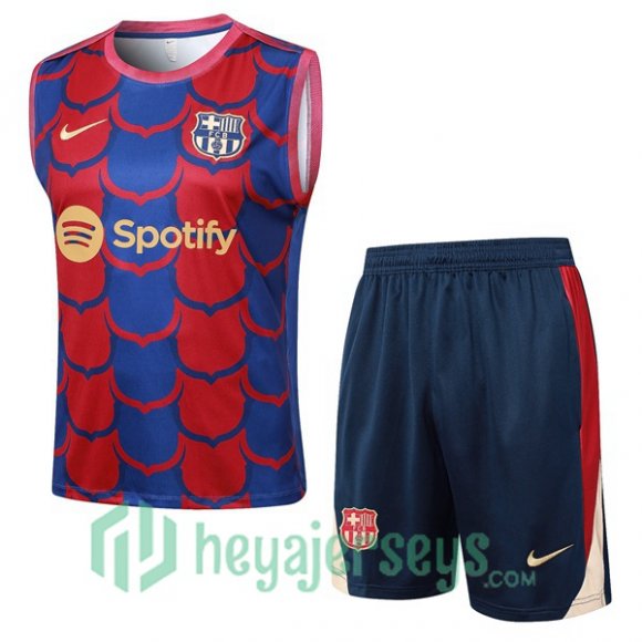 Soccer Vest FC Barcelona + Shorts Red Blue 2024/2025