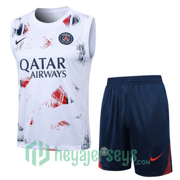 Soccer Vest Paris Saint Germain + Shorts White 2024/2025