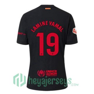 FC Barcelona (LAMINE YAMAL 19) Away Soccer Jerseys Black 2024/2025