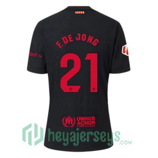 FC Barcelona (F. DE JONG 21) Away Soccer Jerseys Black 2024/2025