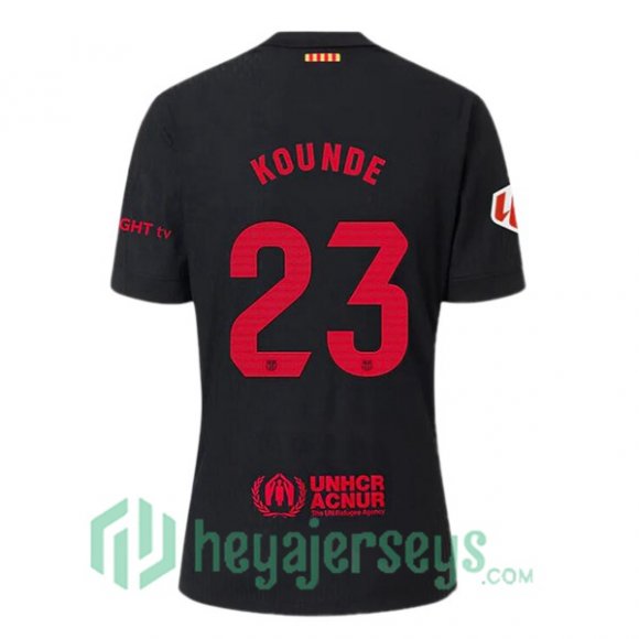 FC Barcelona (KOUNDE 23) Away Soccer Jerseys Black 2024/2025