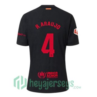 FC Barcelona (R. ARAUJO 4) Away Soccer Jerseys Black 2024/2025