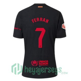 FC Barcelona (FERRAN 7) Away Soccer Jerseys Black 2024/2025