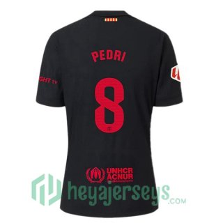 FC Barcelona (PEDRI 8) Away Soccer Jerseys Black 2024/2025