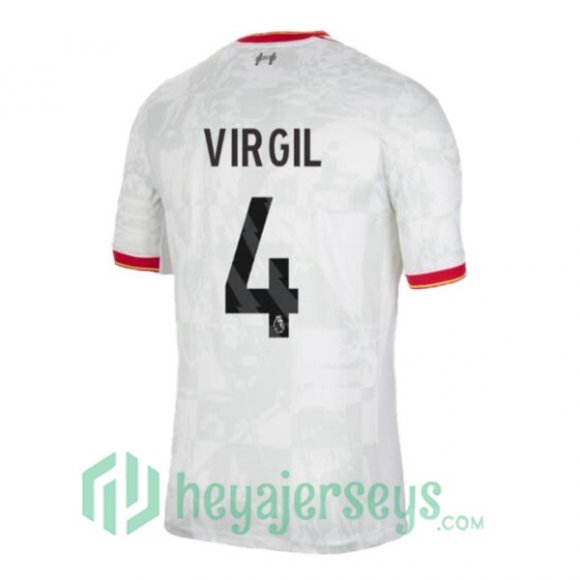 FC Liverpool (VIRGIL 4) Third Soccer Jerseys White 2024/2025