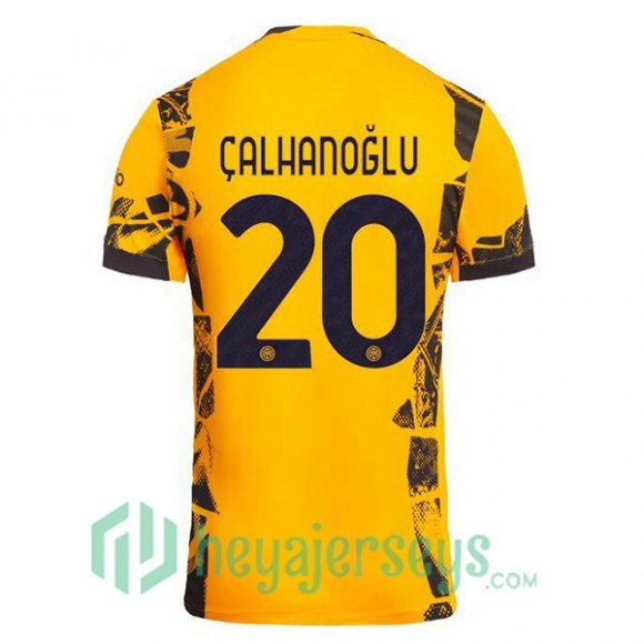 Inter Milan (ÇALHANOĞLU 20) Third Soccer Jerseys Yellow 2024/2025