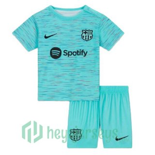 FC Barcelona Kids Third Soccer Jerseys Green 2023/2024