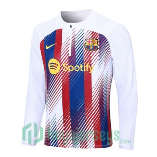 Training Sweatshirt FC Barcelona White Red 2023/2024