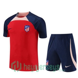 Atletico Madrid Training T-Shirts + Shorts Red 2023/2024