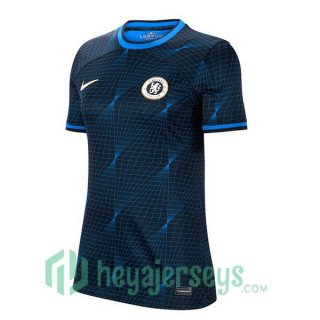 FC Chelsea Women Away Soccer Jerseys Blue 2023/2024