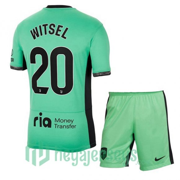 Atletico Madrid (Witsel 20) Kids Third Soccer Jerseys Green 2023/2024