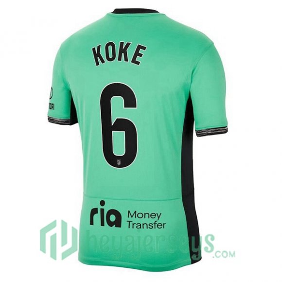 Atletico Madrid (Koke 6) Third Soccer Jerseys Green 2023/2024