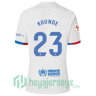 FC Barcelona (KOUNDE 23) Away Soccer Jerseys White 2023/2024