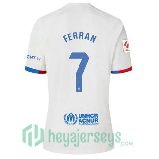 FC Barcelona (FERRAN 7) Away Soccer Jerseys White 2023/2024