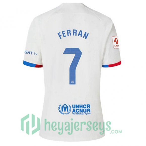 FC Barcelona (FERRAN 7) Away Soccer Jerseys White 2023/2024