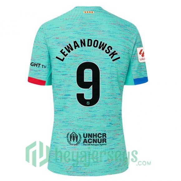 FC Barcelona (LEWANDOWSKI 9) Third Soccer Jerseys Green 2023/2024